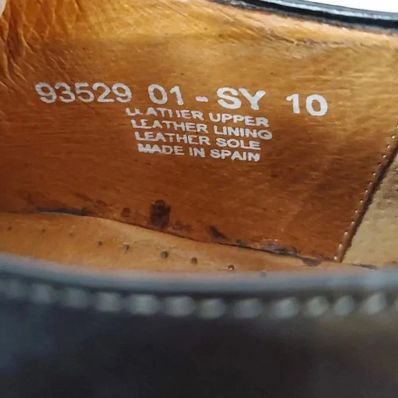Brass Boot Made in Spain Black Cap Toe Shoes 10 - Picture 6 of 9